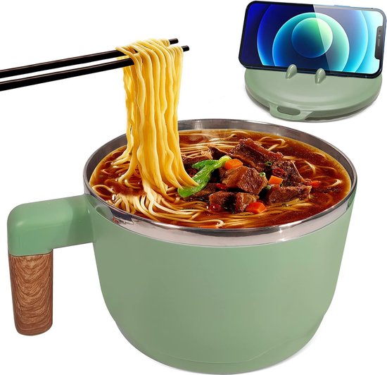 Ramen-schüssel Mit Deckel, 1000 Ml, Edelstahl, Japanische Suppenschüssel, Traditionelles Japanisches Geschirr.