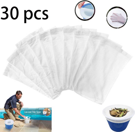30 Stück Pool Filterabdeckungen Filtersocken Staub Und Schmutzschutz Für Poolfilter Weiß Für Einbau Und Aufstellpools Filterkorbschutz Zur Schmut
