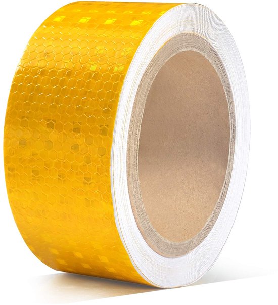 Reflektierendes Sicherheitsband 9,14 M X 5,08 Cm Gelber Wabenwarnaufkleber, Wasserfest Und Hochreflektierend Für Anhänger Und Fahrzeuge