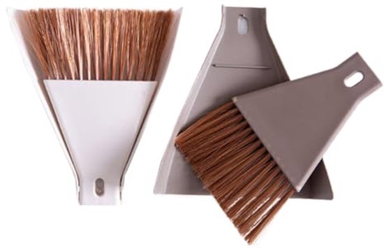 2 Sets Mini Besen Und Kehrschaufel Aus Kunststoff, Tragbares Reinigungsset Mit Aufhängehaken Für Schreibtisch, Tastatur, Haustiernest Und Enge Zw