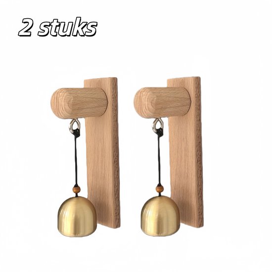 2 Stück Türklingel Windspiel Türklingel Für Ladenbesitzer Vintage Windspiel Aus Holz Messingglocke Selbstklebend Für Ladentürklingeln Gelb