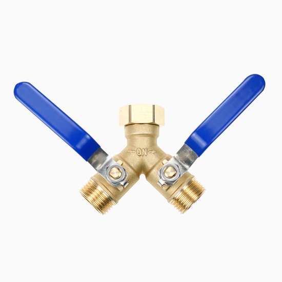 Doppel Gartenarmaturen Y Verteiler Für Gartenschläuche, 2 Wege, Robust 3/4" Wasserhahnverteiler Hochleistungs Gartenschlauchverteiler Aus Messing