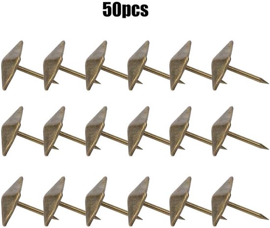 50 Quadratische Möbelknöpfe – Anthrazit (12 X 18 Mm) – Ziernägel Für Sofas, Betten Und Türen
