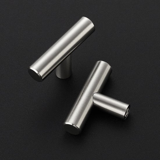 2 Türgriffe Schubladengriffe Schrankgriffe Edelstahl 5 Cm Einloch T Griffe