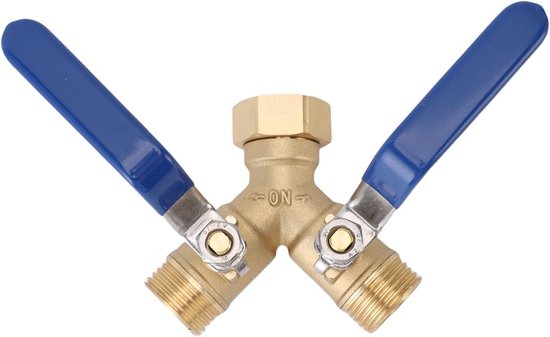 Y Stück Wasserverteiler G 3/4" Wasserverteiler Mit 2 Separaten Absperrventilen Y Verteiler Für Haus Und Garten 2 Wege Y Verteiler Messing Für Was