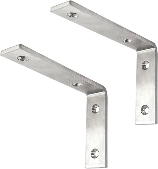 Zwei L Förmige Regalwinkel, Regalwinkel Aus Eisen, Regalträger Mit Schrauben (silber, 295 Mm Breit, 30 Mm Dick, 5 Mm Tief)