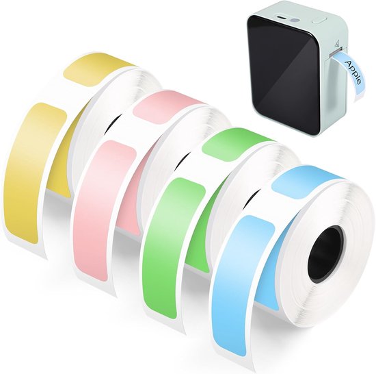 4 Rollen Etikettenband 160 Etiketten Pro Rolle 12 × 40 Mm Selbstklebende Thermolabel Wasserfestes Etikettenband Etikettenpapier Für Etikettendruc
