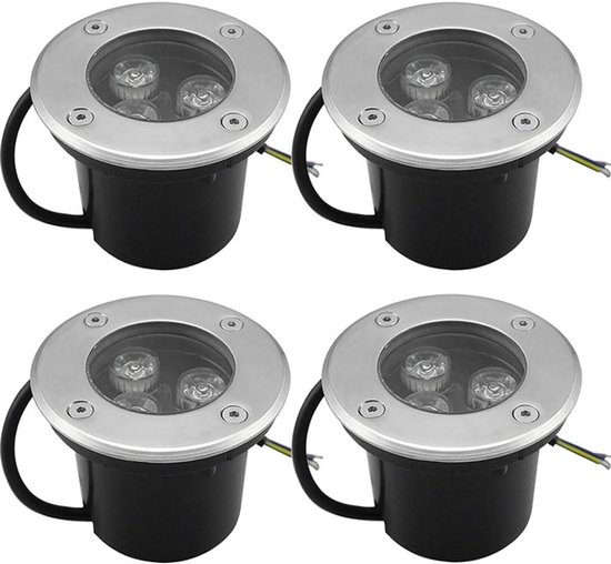 4 Stück 3w Ip65 Led Einbaustrahler Für Den Außenbereich, Rund, 270 Lumen, Warmweiß, Für Terrasse, Gartenweg, Garage Usw.