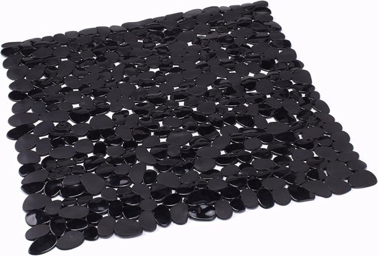 Duschmatte Aus Pvc, Steinoptik 100 % Pvc, Phthalatfrei 53 X 53 Cm Schwarz Rutschfeste Oberfläche Für Sicherheit Und Komfort Pflegeleicht