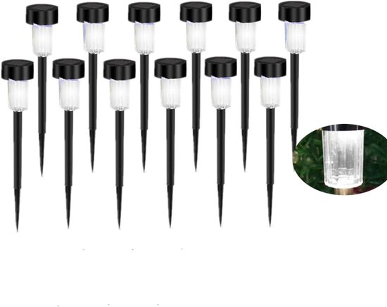 12 Weiße, Solarbetriebene Led Gartenleuchten Warmes Licht Wasserdicht Für Garten, Terrasse Und Rasen