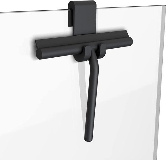 Duschabzieher Mit Haken Silikon Fensterabzieher Duschabzieher Für Glastüren Duschabzieher Für Badezimmerglas Fensterabzieher (8,25 Zoll, Schwarz)