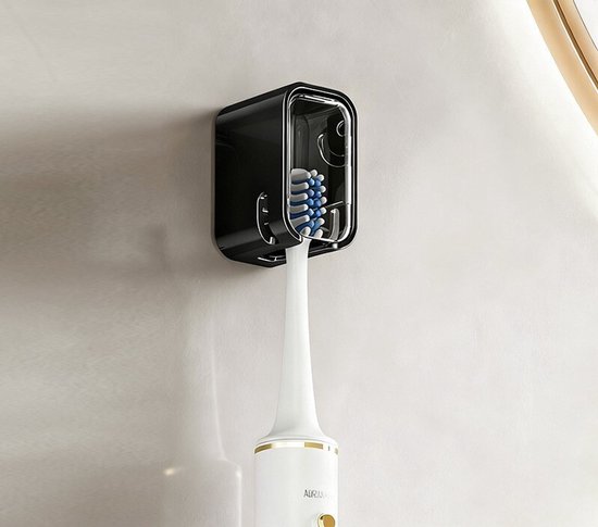 3er Pack Wand Zahnbürstenhalter Fürs Badezimmer, Selbstklebend, Mit Deckel, Zahnbürstenkopf Organizer Für Die Ganze Familie, Grau