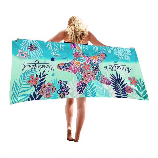Strandtuch Mikrofaser Strandtuch Poolhandtuch Badetuch Reisehandtuch Saugfähig Und Schnelltrocknend Niedliches Seesternmuster 76 X 152 Cm