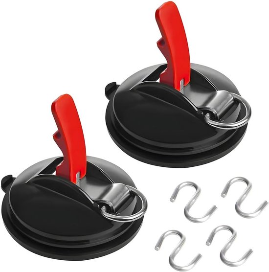 2 Saugnapfhaken Fürs Auto, Multifunktionale Haken Mit 4 S Haken Für Camping Und Zelte, Für Autozubehör Und Zur Organisation