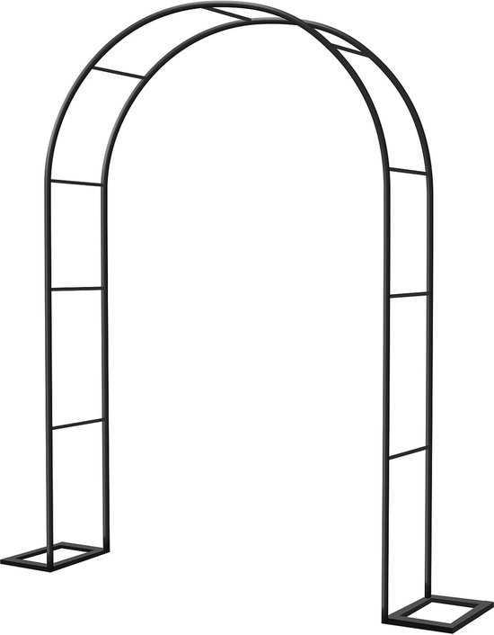 Gartenbogen Pflanzenständer Rankhilfe Für Kletterpflanzen Gartendekoration Verstärktes Eisen 1,8 X 2,2 M Schwarz