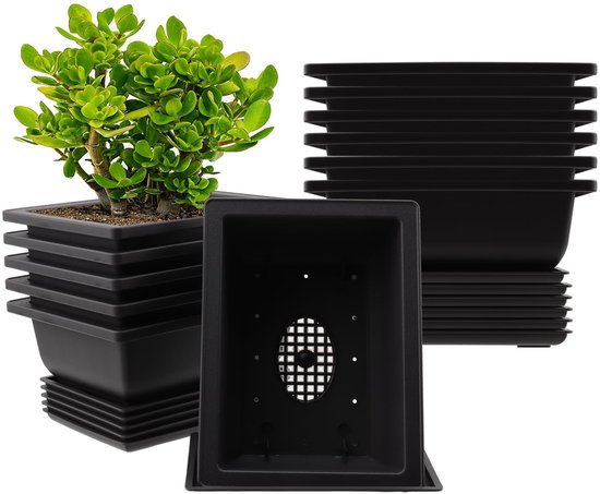 Nthproducts Bonsai Trainingstöpfe Pflanztöpfe Aus Kunststoff Langlebig Und Robust Schwarz Für Den Innen Und Außenbereich Für Garten Und Büro