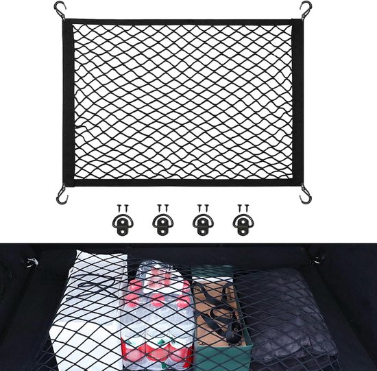 Gepäcknetz Für Den Kofferraum Netz Fürs Auto Transport Von Gegenständen Sehr Elastisch 80 X 60 Cm