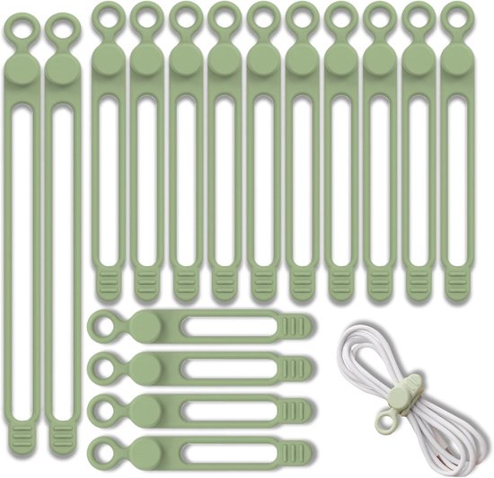 Wiederverwendbare Kabelbinder Kabelorganisator Set Schluss Mit Dem Kabelchaos Weiches, Umweltfreundliches Silikon 16 Stück In Verschiedenen Größe