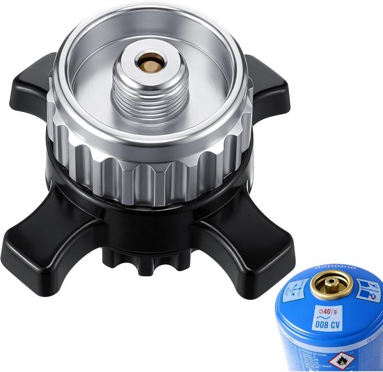 Gasflaschenadapter Aus Messing Und Metalllegierung Für Eine Gasdichte Verbindung Mit Camping Und Outdoor Kochern.