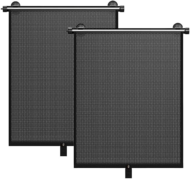 Sonnenschutz Für Autofenster – Ausziehbarer Sonnenschutz – Blockiert Uv-strahlen – Für Babys, Kinder, Haustiere Und Mitfahrer – Rollo – 2er-set – Schwarz – 40 Cm