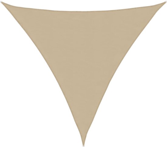 Dreieckiges Sonnensegel 5x5x5 M Beige Wasserabweisendes Oxford Gewebe Pu Beschichtung Uv Und Regendicht Inkl. Seile Edelstahlbefestigung Für Gart