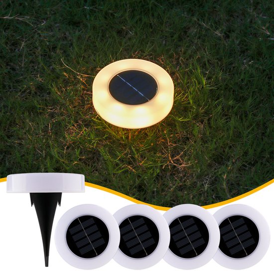 4 Solarbetriebene Außenleuchten Für Rasen, Bodeneinbau Led Wegebeleuchtung, Balkonbeleuchtung, Gartenbeleuchtung, Hofbeleuchtung, Bewegungsmelder
