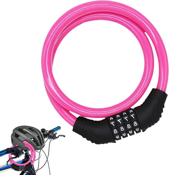 Schloss Für Elektroroller Diebstahlsicherung Fahrrad Sichern 4 Stelliger Code 65 Cm Lang Pink