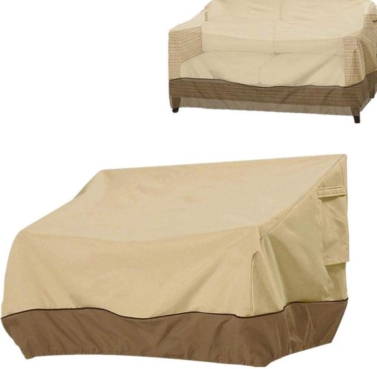 Gartenbankabdeckung Bankplane Möbelschutz Wasserdichtes Oxford Gewebe 193 X 83 X 84 Cm Beige/kaffee