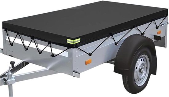 Anhängerplane Flache Plane Anhängerabdeckung Mit Gummizug Wasserdicht Uv Beständig Für Autoanhänger Für Transport Und Lagerung 214 X 122 X 13 Cm