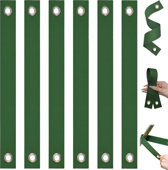 6 Baumbänder 40 Cm Grün Robuste Nylon Stütze Für Jungbäume Hurrikansicher Dehnbar