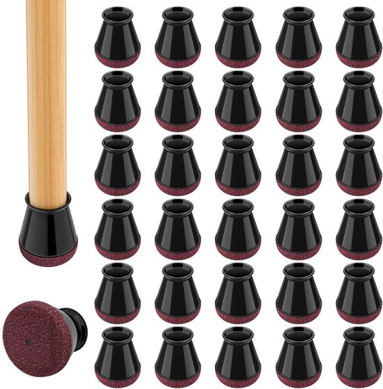 Runde Stuhlbeinkappen Größe S (14 20 Mm) 32 Stück Silikon Stuhlbeinschoner Mit Filz Kratzfester Bodenschutz Für Stühle Und Möbel