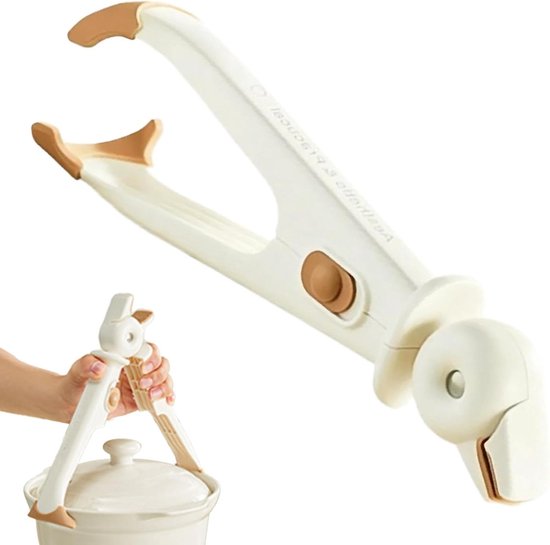 Topfzange Küchengreifer Sicher Kochen Ergonomischer Griff 24 Cm Weiß