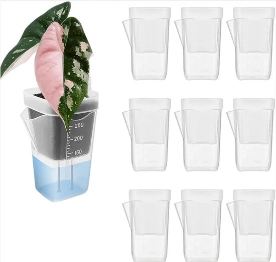 Pflanztöpfe Transparente Mini Pflanztöpfe, 10er Set Recycelter Kunststoff Selbstbewässernd Kompakt Und Robust Für Balkon, Schreibtisch Und Setzli