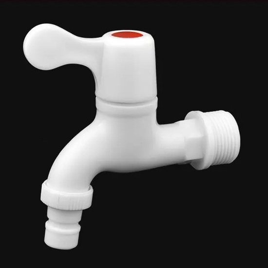 Set Mit 2 Kunststoff Wasserhähnen 3/4" (25 Mm) Mit Keramikverschluss, Langlebig Und Auslaufsicher Für Waschmaschine, Regentonne Und Garten