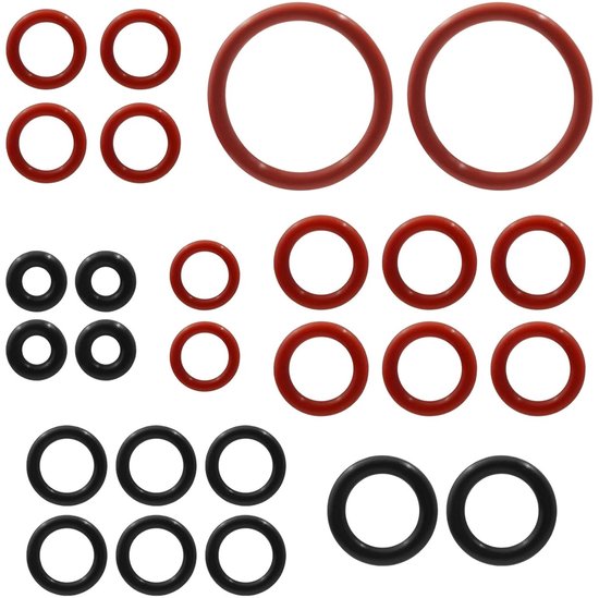 30 O Ringe Für Brühgruppen Hitzebeständige Silikon Dichtungsringe, Schwarz/rot