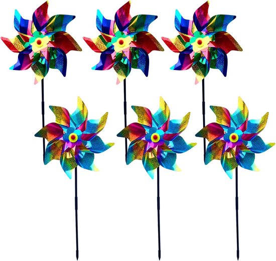 6 Bunte Vogelabwehr Windmühlen Für Garten Und Balkon