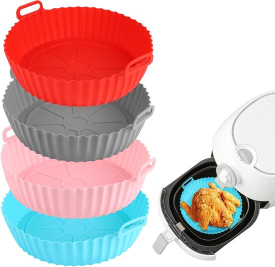 4 Teiliges Silikonform Set Für Heißluftfritteusen, Silikon Backblech, Wiederverwendbar, Zubehör Für Heißluftfritteuse, Backofen Und Mikrowelle