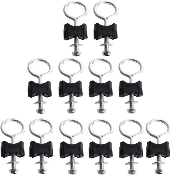 Trampolinschrauben 12 Stück 6 Mm Trampolinzubehör Trampolin Bodenhalterung Rundschrauben Für Trampoline Schwarz Und Silber Verzinkter Stahl Und K