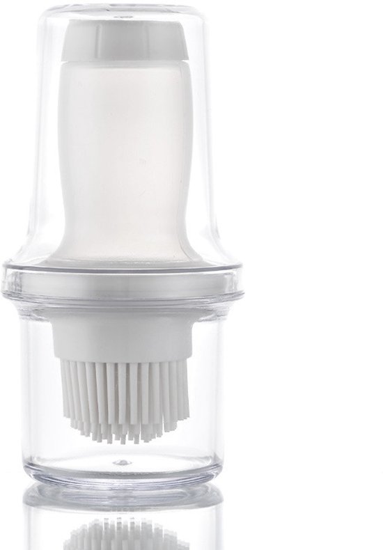Tragbare Silikon Grillölflasche Mit Pinsel Und Deckel Ölpinsel Zum Backen, Grillen Und Für Gebäck Küchenutensilien (grau)