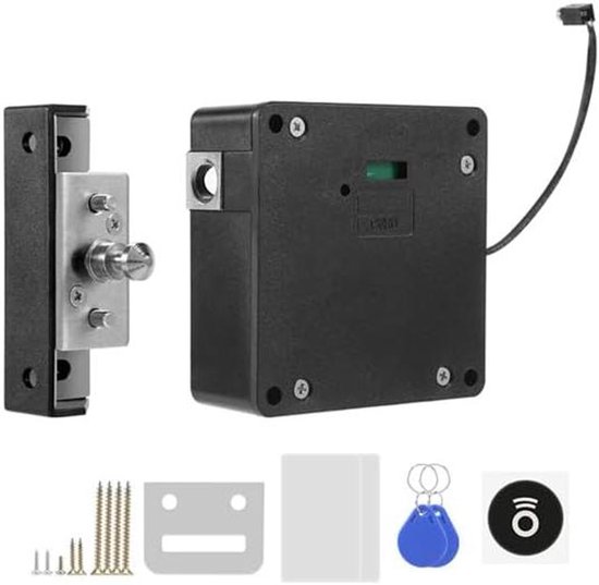 Elektronisches Schrankschloss Verdecktes Schloss Möbel Sichern Montage Ohne Bohren Für Türen Bis 4,5 Cm Schwarz