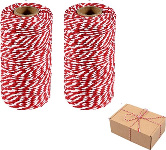 Seil Baumwollkordel Bindegarn Bastel Und Verpackungsschnur 2 Rollen, 2 Mm Dick Für Heimwerken, Garten Und Verpackung Für Den Innen Und Außenberei