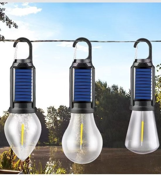 3 Stück Solarleuchten Für Den Außenbereich, Tragbare, Wasserdichte Zeltleuchten Mit Cliphaken, Wiederaufladbare Solarleuchten Für Camping, Rucksa