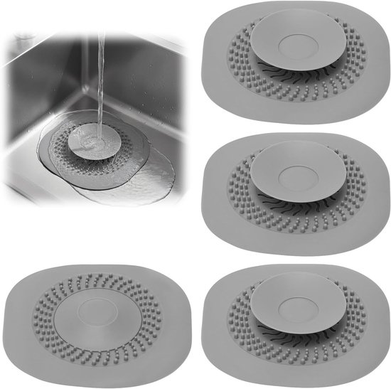 Universelles Silikon Abflussstopfen Set (4er Pack) Für Waschbecken, Badewanne Und Spüle Mit Siebfunktion Und Hoher Dichte, Flexibler Abflussstopf