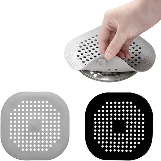 Silikon Abflussfilter Set (2er Pack) Abflusssieb Mit Saugnapf Für Haare In Badewanne, Dusche Und Küche, Für Badezimmer Und Waschküchen