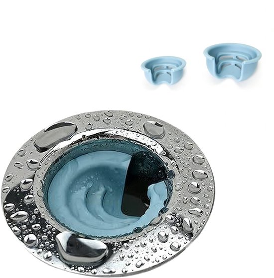 Silikon Styling Badewannen Ablauftrichterhalterung Badewannentypen, Zweiteilig Mit Großem Trichter, Kleinem Blauen Trichter (ringe Nicht Enthalte