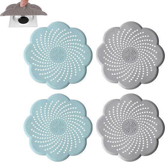 Set Mit 4 Silikon Haarfängern Für Die Dusche Mit Saugnäpfen, Universeller Abflussfilter Für Badewanne Und Waschbecken, Effektive Haarsammlung Und