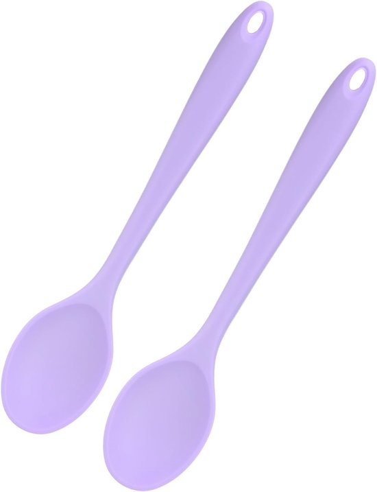 Stück Kochlöffel Löffel Silikonlöffel Antihaft Küchenrührlöffel Küchenutensilien Aus Silikon Zum Rühren, Backen Und Mischen 20,3 × 4,5 Cm Lila