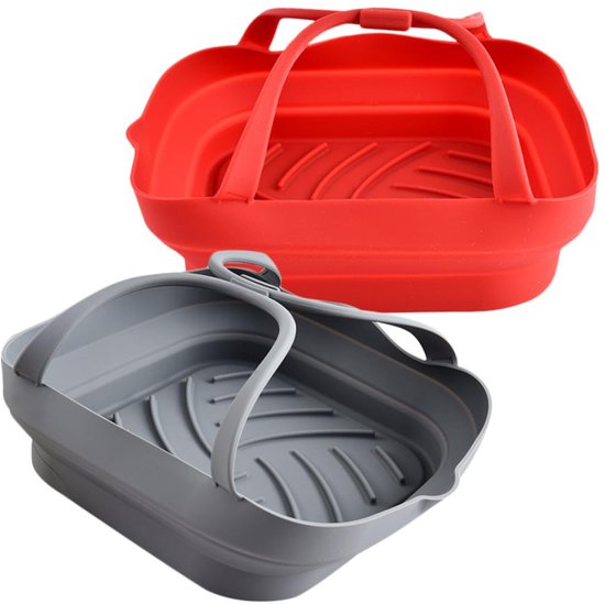 2 Silikon Backmatten Für Heißluftfritteusen, Antihaftbeschichtete Backform, Hitzebeständiges Multifunktions Backset Zum Braten Und Grillen