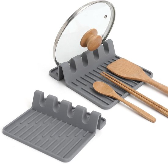 Silikon Löffelhalter Set (2er Set), Küchenutensilien Organizer Für Pfannenwender, Zangen Und Kochlöffel, Zur Aufbewahrung In Der Küche Und Für Ei