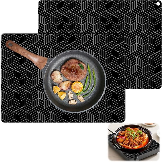 Silikon Schutzmatte Für Induktionskochfelder 2 Stück, 25 X 35 Cm, Wiederverwendbar, Rutschfest Und Hitzebeständig Für Optimalen Schutz